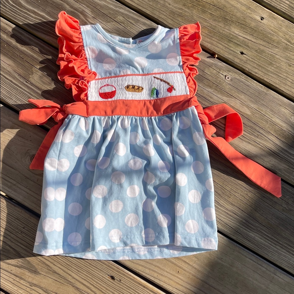 Sweet Southern Smocks 12 month girls dress fish theme smock